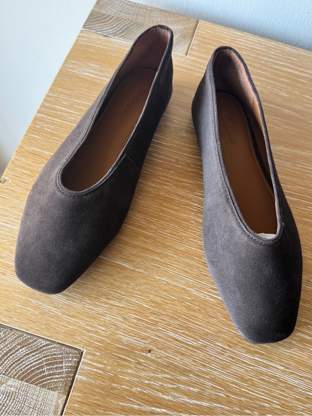 MADEWELL Women's The Mylie Ballet Flat in Dark Carob Suede Size 6.5 🚨SEE NOTES - Picture 2 of 16